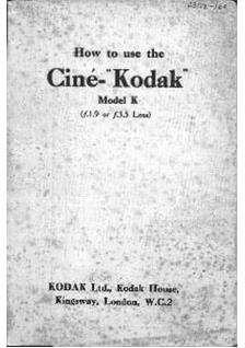 Kodak Cine Kodak 16 manual. Camera Instructions.